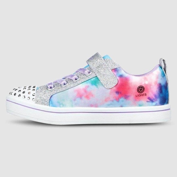 BRAND NEW youth girl skechers star galaxy light up shoes size 2Y (lights up) - Picture 4 of 9